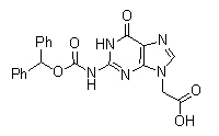 2 - (2 - (diphenylmethyloxycarbonylamide) - 6-oxy-1h-purine-9 (6h) - YL) acetic acid